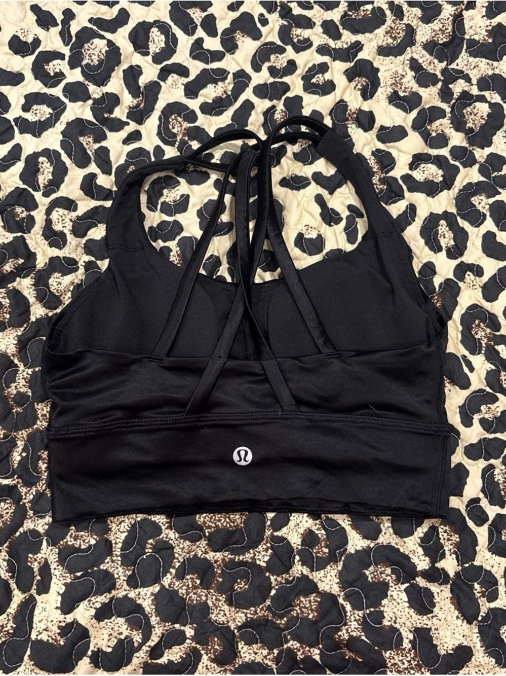 lululemon athletica Black Strappy Longline Sports Bra